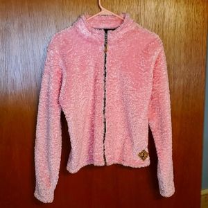 NWOT J-Square Fleece Jacket Size M. Vibrant Pink Color